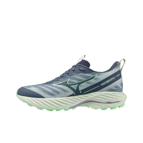 Mizuno Wave Rider GTX Low Топ Беговые кроссовки Унисекс Синий Зеленый