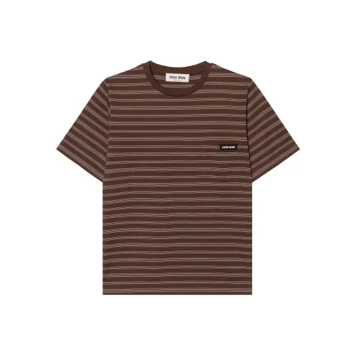 MIU MIU FW24 T Рубашка Женская Какао-Коричневый