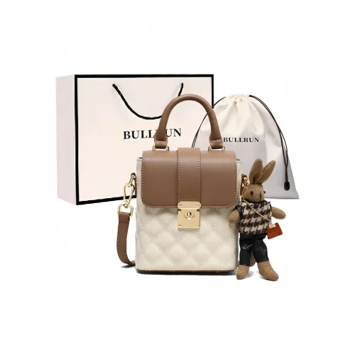 Bullrun Сумка через плечо из коровьей кожи женская бежевый и кофейный