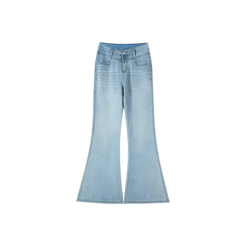 Garbege Небесно-голубые Женские Джинсы