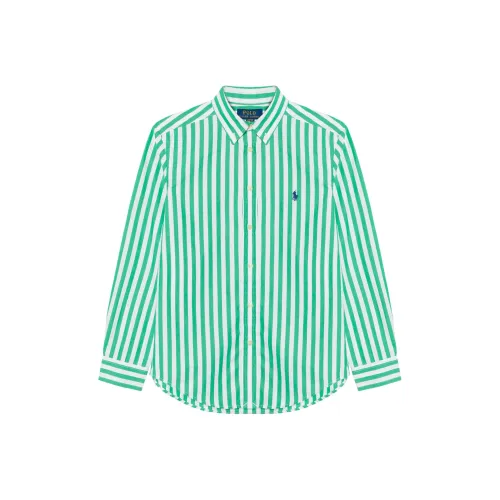 Polo Ralph Lauren Рубашка Весенний Осенний Детская Зеленая
