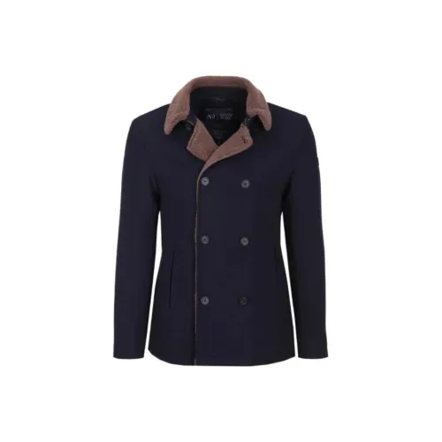 ARMANI JEANS Пальто Мужское Морской Синий