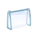 ПВХ портфель синий, маленький размер, косметичка для хранения