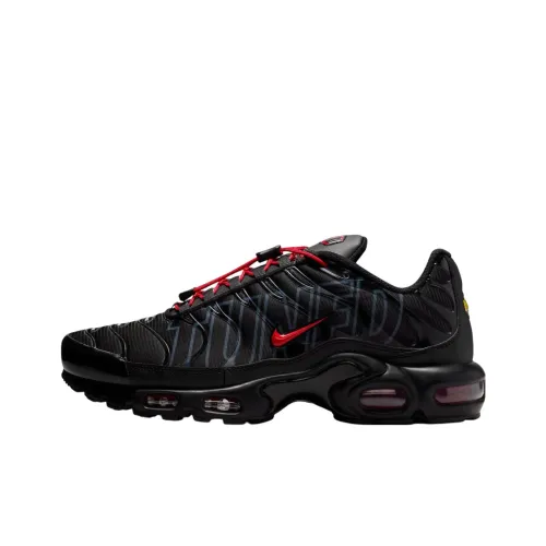 Nike Air Max Plus Устойчивый к истиранию Низкий Топ Тренировочные Беговые Кроссовки Унисекс Черный Красный