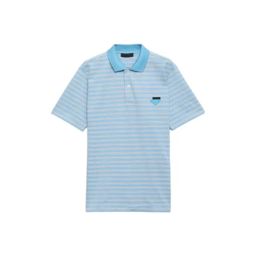 PRADA Поло Мужское Синий Черный