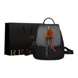 Чёрный помпон + сумка для покупок