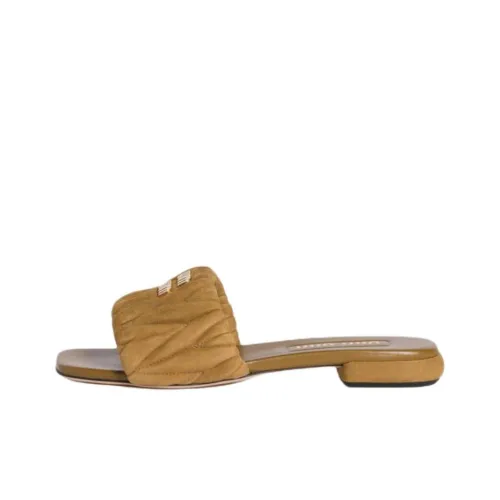 MIU MIU Matelassé Слипоны Женские Оливково-зеленый