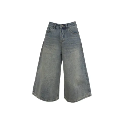 OROI Винтажные синие шорты Capri для женщин из денима