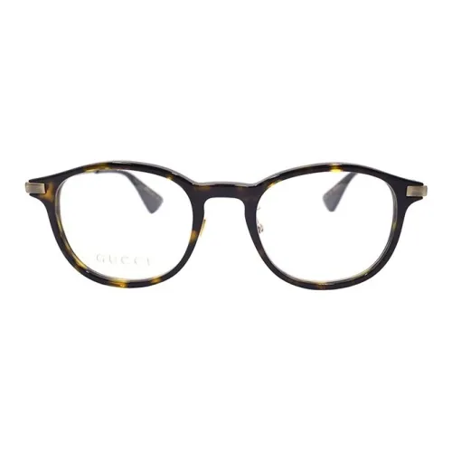 GUCCI Металлические ацетатные оправы для очков нерегулярной формы мужские коричневые