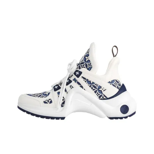 LOUIS VUITTON Archlight Low Топ Толстоподошвенные кроссовки Женские Синий Белый