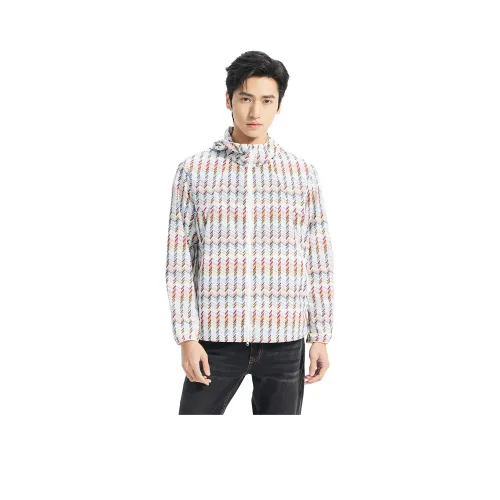 LESS IS MORE Куртки Пальто Мужской Белый Оранжевый Градиент