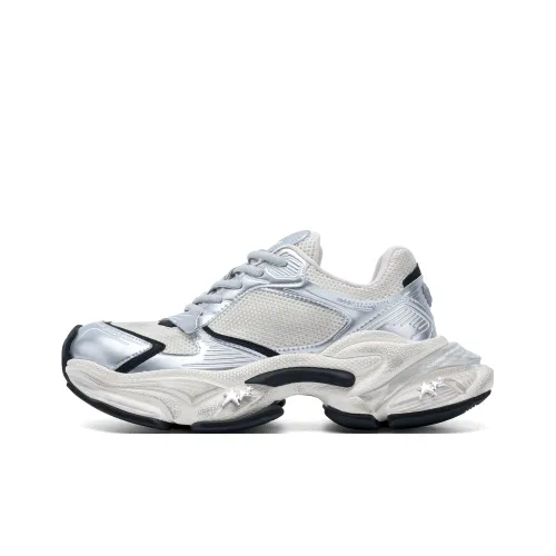 COLOUR WRITE Низкий топ толстая подошва кроссовки мужские белый серебряный цвет