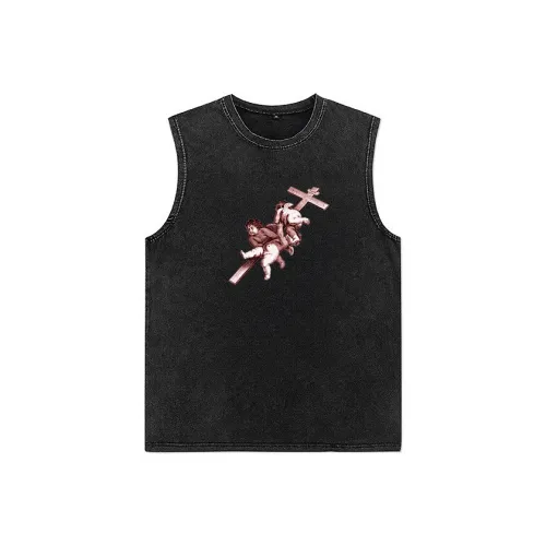 HOKLV Промытый черный Унисекс Футболки