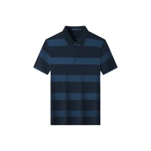 LUOZI Темно-синий Синий Полосатый Мужской Поло