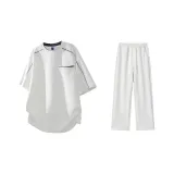 Комплект одежды (Белая футболка + Бело-серые повседневные штаны Фотиния)