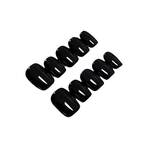 JIXUAN Premium Pure Черный False Nail Короткий Черный Однотонный Стиль Instagram