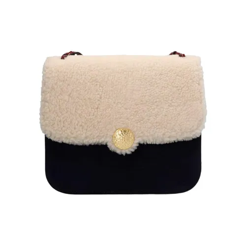 Staud Замша Лакированная кожа с Овчина Сумка через плечо Женская Белая Черная