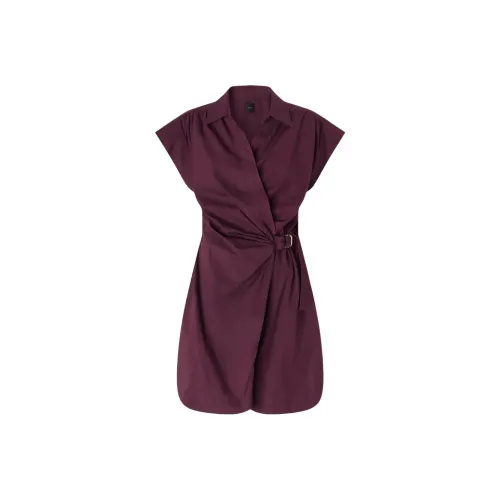 PINKO Короткий рукав Платье Женское Бордовый
