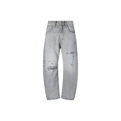 ZANSHI Светло-серый Мужские Джинсы