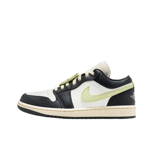 Jordan Air Jordan 1 Slip Resistant Abrasion Resistant Low Top Винтажные баскетбольные кроссовки Унисекс Черный Белый