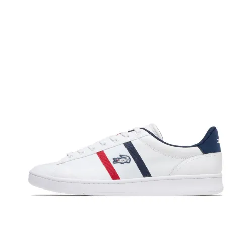 LACOSTE Carnaby Slip-resistant Abrasion-resistant Low Top Skateboard Shoes Men's White Blue
