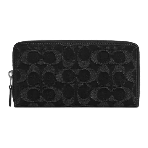 COACH Аккордеонный кошелек из денима маленький мужской черный