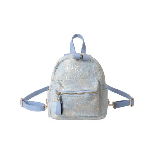 WXRX Холст Рюкзак Женские Небесно-Синий Розовый