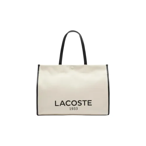 Коллаборация LACOSTE Хлопок Canvas Сумка Tote Сумка Сумка для покупок Сумка Унисекс Бежевый