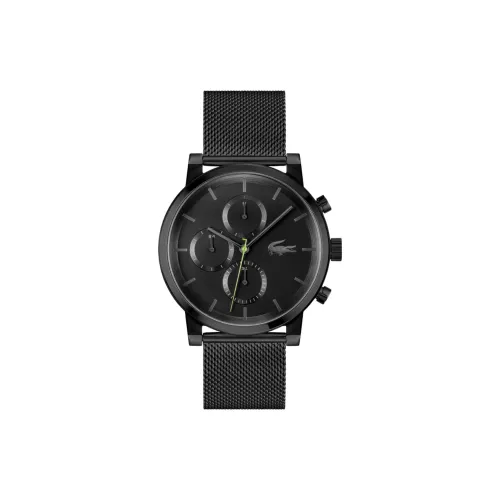 LACOSTE Мужские часы Кварцевый механизм Ремешок из нержавеющей стали 43 мм Черный циферблат