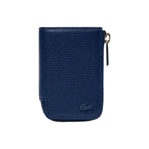 Lacoste Коровья кожа Key Pouch Большой Мужской Морской синий