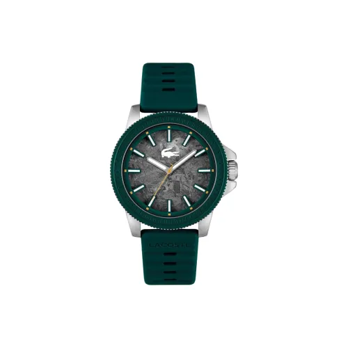 Коллаборация LACOSTE Наручные часы Кварцевый механизм Силиконовый ремешок 43 мм Серый циферблат Мужские часы