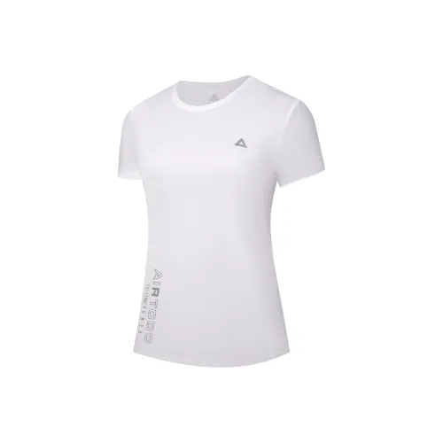 PEAK Рукав с оборванным плечом T-рубашка Женская Белая