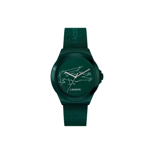LACOSTE Мужские часы Кварцевый механизм Силиконовый ремешок 42 мм Зеленый циферблат