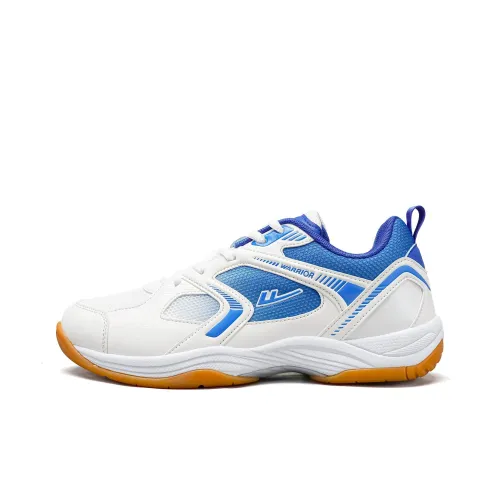 Warrior Shock Absorbers Slip-Resistant Дышащая Низкая Обувь для Бадминтона Мужская Белая и Синяя