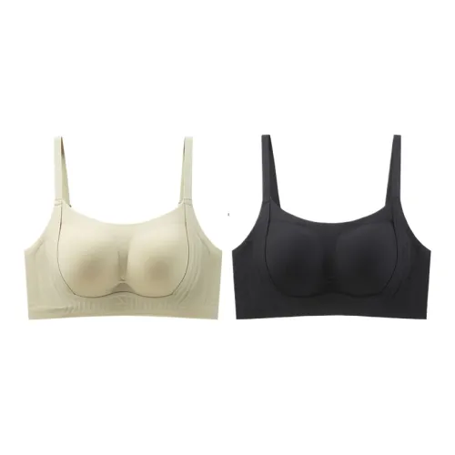 Cotton Gene Светло-зеленый + Премиум черный Женские Бюстгальтеры