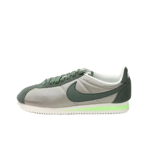 nike Classic Cortez Nylon Slip-resistant Abrasion-resistant Low Top Повседневная обувь Женская Серый Зеленый