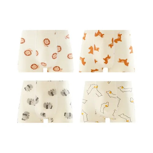 MIANQIXIONG Мультяшный 100% хлопок Четырехпредметный Ассорти NG229 [100% хлопок Высокий Отскок 7A Антибактериальный, Дружественный к коже Дышащий] Детские трусы