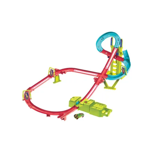 MATTEL Дорожка Одежда Наборы Неон Летящее Автомобиль Лазурь Тазик Скорость Гоночная трасса Игрушки