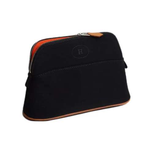 HERMES Bolide Хлопок Клатч Мини Женский Черный