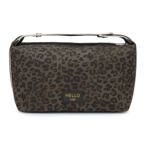 XZAN Европейский Makeup Bag Леопардовый принт Сумка Винтаж Текстура Хорошо выглядящий Повседневный Нишевый Дизайн Мода