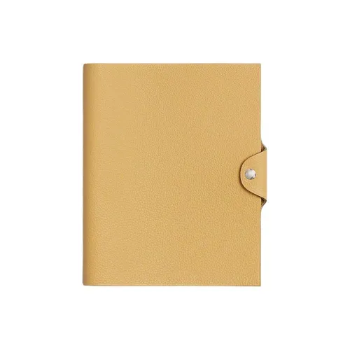 HERMES Ulysse Коровья кожа Togo Защитный чехол Средний размер Унисекс 1Z Jaune Poussin Цыплячий желтый