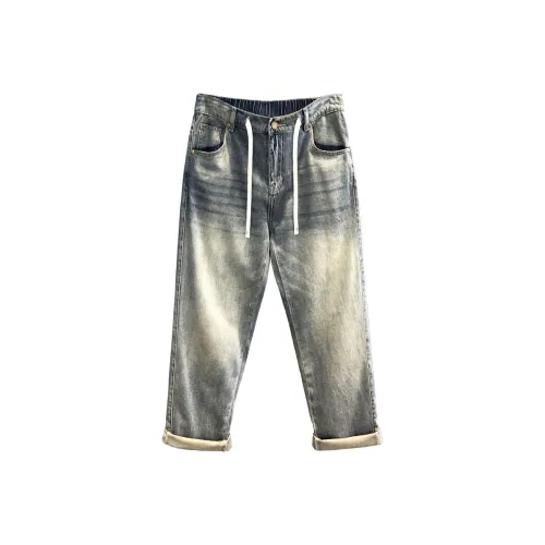 YGQPZHZ Синий Мужской Джинсы