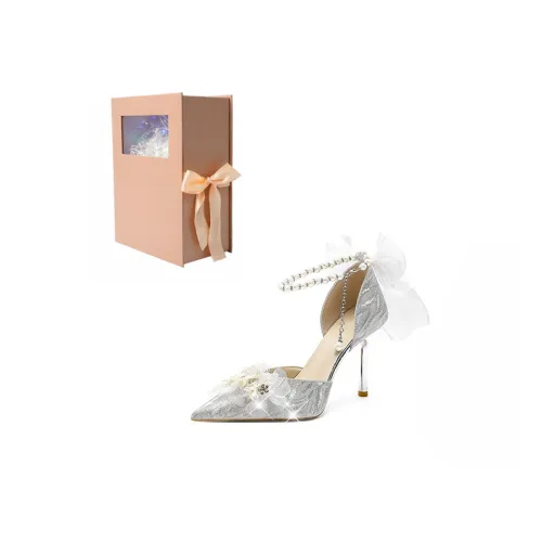 ANGEL BOY Узкий каблук Высокие каблуки Женские Серебристая луна