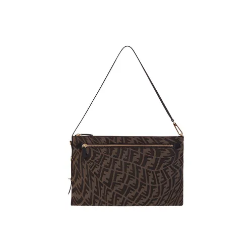 FENDI Canvas Clutch Женские Brown