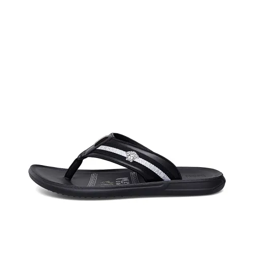 Dunnu Quiet Abrasion-Resistant Flip Flops Men's Black