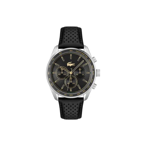 Коллаборация LACOSTE Наручные часы Кварцевый механизм 42 мм Черный циферблат Мужские часы