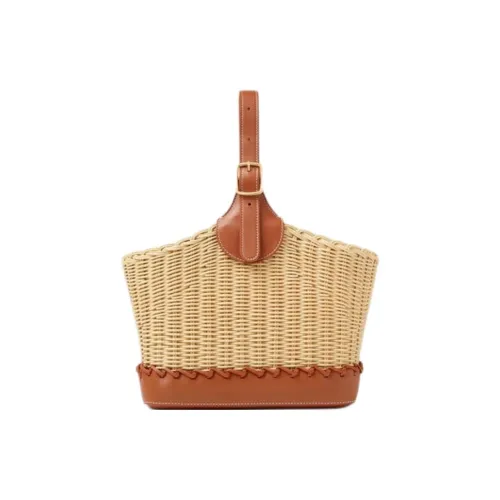Loro Piana Прутья ивы Ведрообразная сумка Сумка Женская Коричневый Желтый