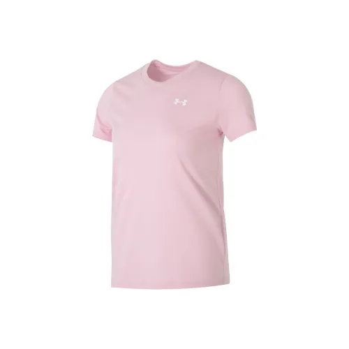 Under Armour SS25 T-Shirt Женская Розовая