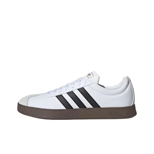 Adidas Vl Court Classic Slip-on Resistant Abrasion-resistant Low Top Skateboard Shoes Unisex White Black