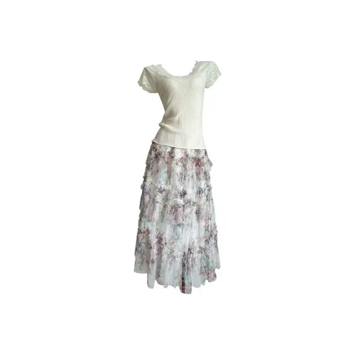 MEANALOT Топ+Юбка Комплект Женский Юбочный Комплект